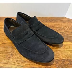 Vellapais Amber Suede Penny Loafers Blue Men’s Size 44 Slip On Elevated Casual